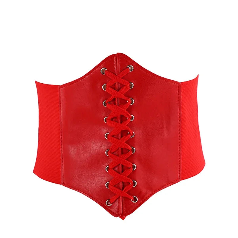 Women's Corset Body Shapewear Sexy Wide Leather Belt Cummerbunds Strap Belts for Women High Waist Slimming Corsets and Bustiers