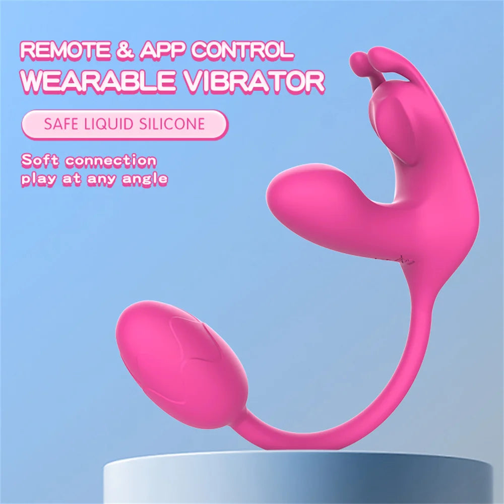 Clitoris Stimulator APP Control Adult Erotic Toys Wearable Vibrator G Spot Vagina Massager Butt Plug Sex Toy For Women