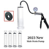 2023 New Male Penis Pump Vacuum Suction Pump Metal Silicone Male Enlargement Trainer Penis Massager Male Exercise Adult Sex Toys