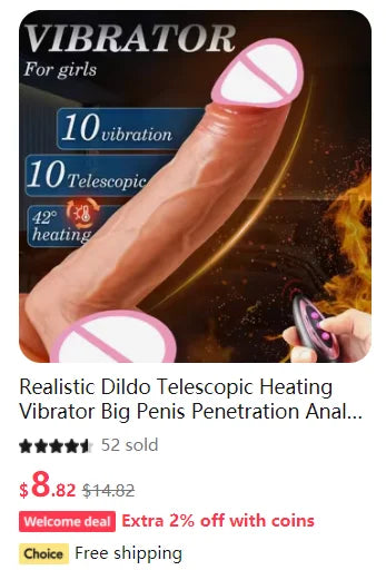 Realistic Dildo Vibrator Heating Big Dick Penis Penetration Anal Telescopic Vibrator Female Vagina Stimulator Sex Toys for Women