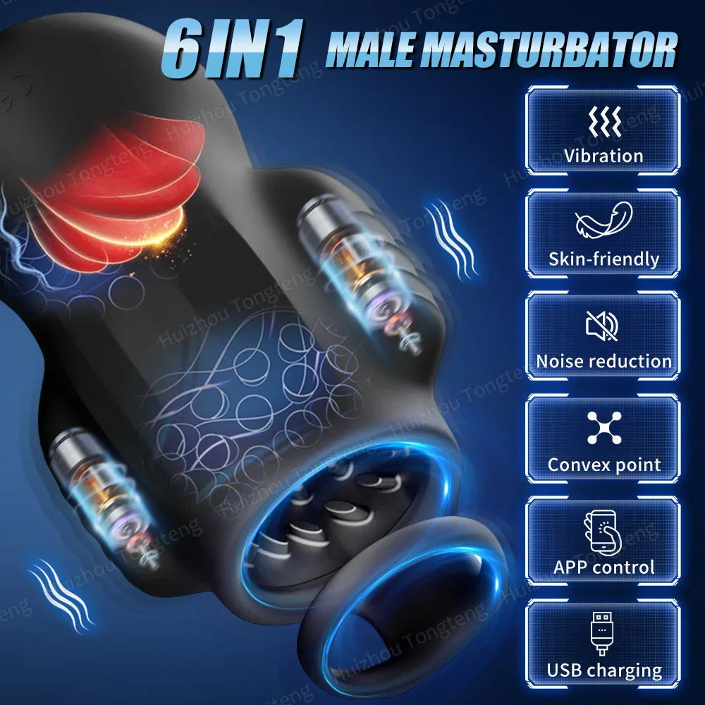 APP Control Vibrator for Men Penis Delay Trainer Male Masturbator Glans Stimulater Massager Men Vibrator Sex Toys Adult Goods