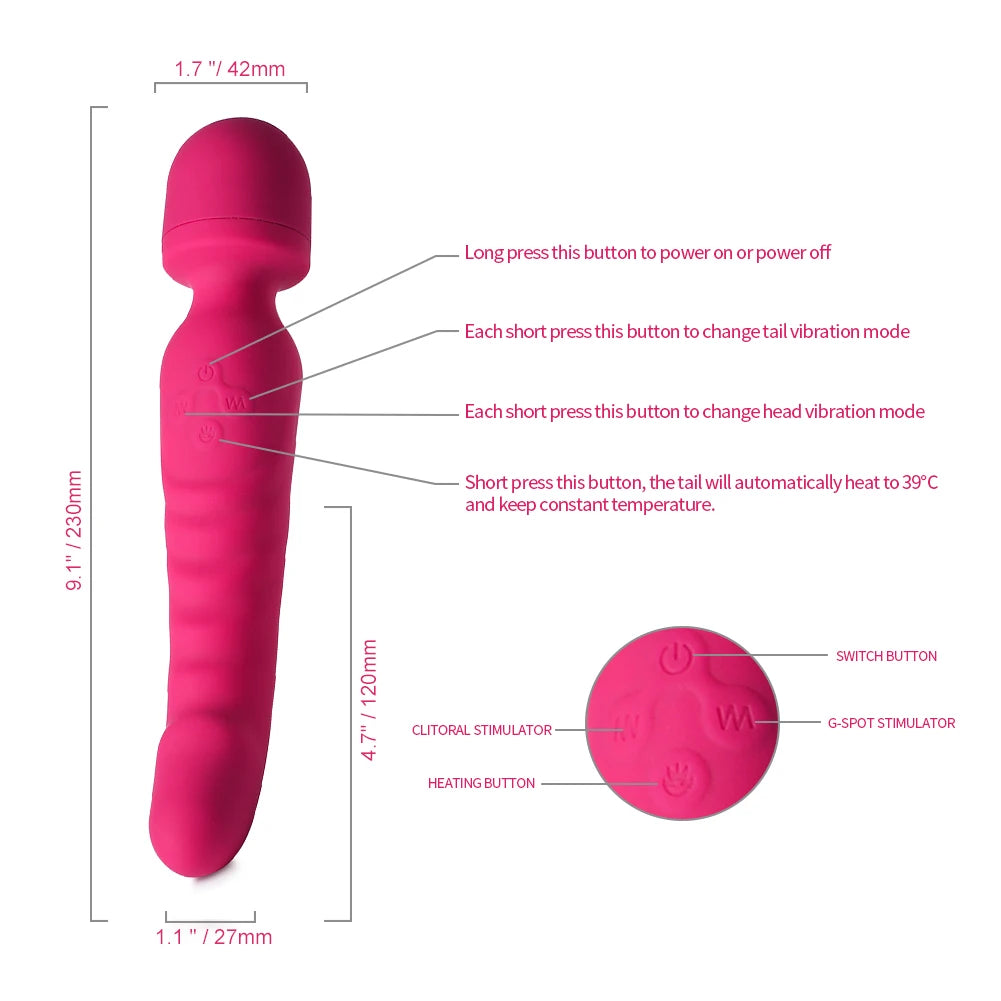 Powerful Vibrator Dildos Wand for Women Clitoris Stimulator G Spot Vibrator for Women Vagina Massager Adult Sex Toys for Woman