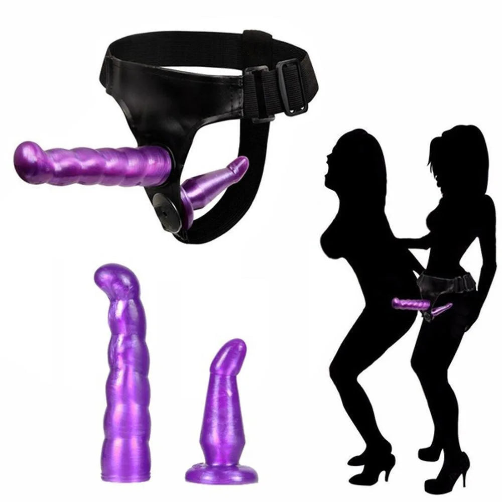 Double Dildo Strapon Realistic Penis Wearable Harness Women's Dildo Lesbian Strap-on Dildo Adult Sex Toys For Couples Women Gay