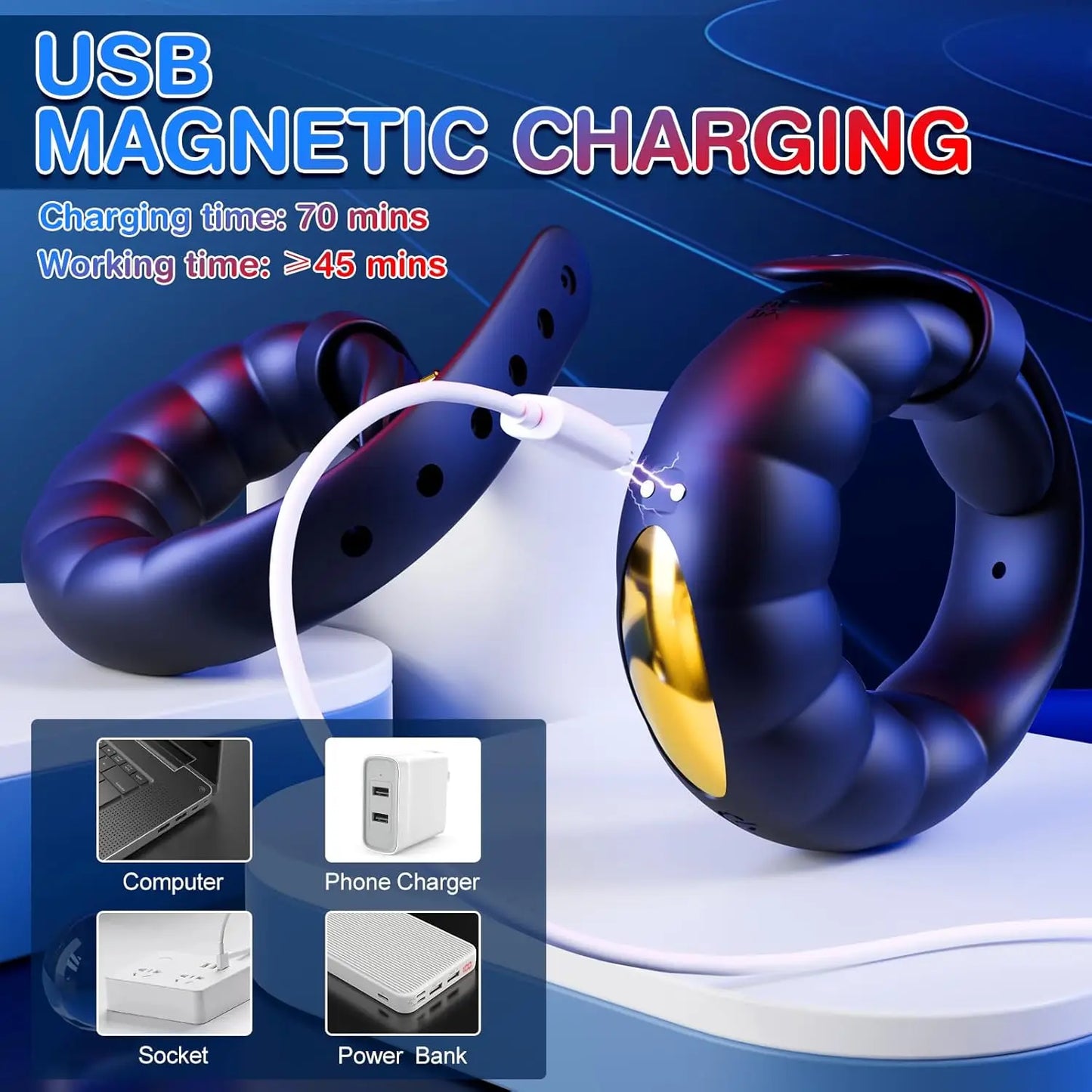 Vibrating Cock Ring Male Sex Toys Powerful Penis Ring Vibrator Adjustable Buckle Adult Sex Toys Games for Men Women Couples