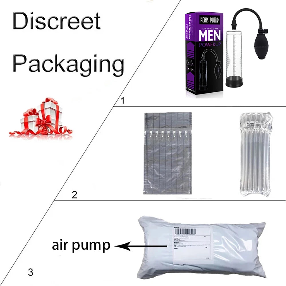 Effective Penis Pump Enlargement Vacuum Dick Extender Men Sex Toy Powerful Vacuum Pump Increase Length Enlarger Adult Product