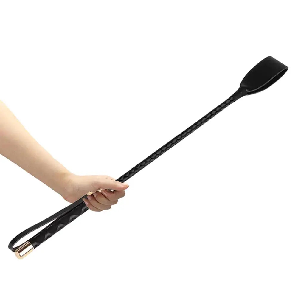 54CM Black PU Leather Spanking Paddle Long Whip Flirting Slave BDSM Bondage Flogger Sex Toys For Woman G Spot Sex Shop