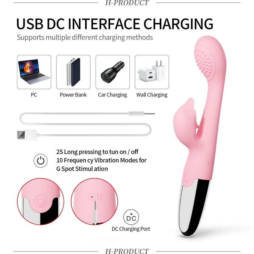 Vibrator Dildo G Spot with Female Stimulator Big Penis Anal Plug Adult Realistic Man Real Penis Sex Toys for Women 10 Modes