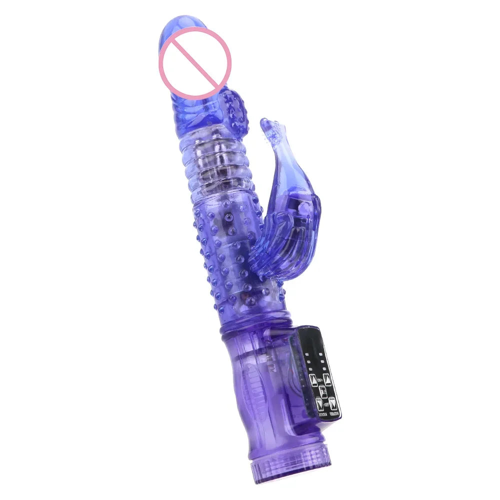 22cm Rotating Beads Vibrators For Women Clitoris Stimulator Vaginal Anal Plug Dildos Female Masturbator Sex Toys Erotic Products