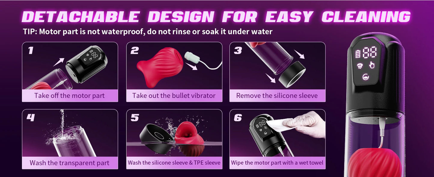 Electric Penis Pump with 5 Suction 6 Training Modes Automatic Male Masturbator LCD Pumps Enlargers Ault Sex Toys For Men