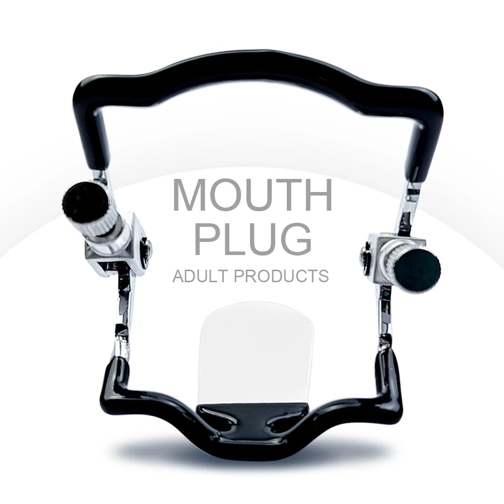 BDSM Stainless steel adjustable mouth plug Slave Deep Throat Gags Restraint Blowjob Gag Mouth bondage Adult Sex Toys for Couples