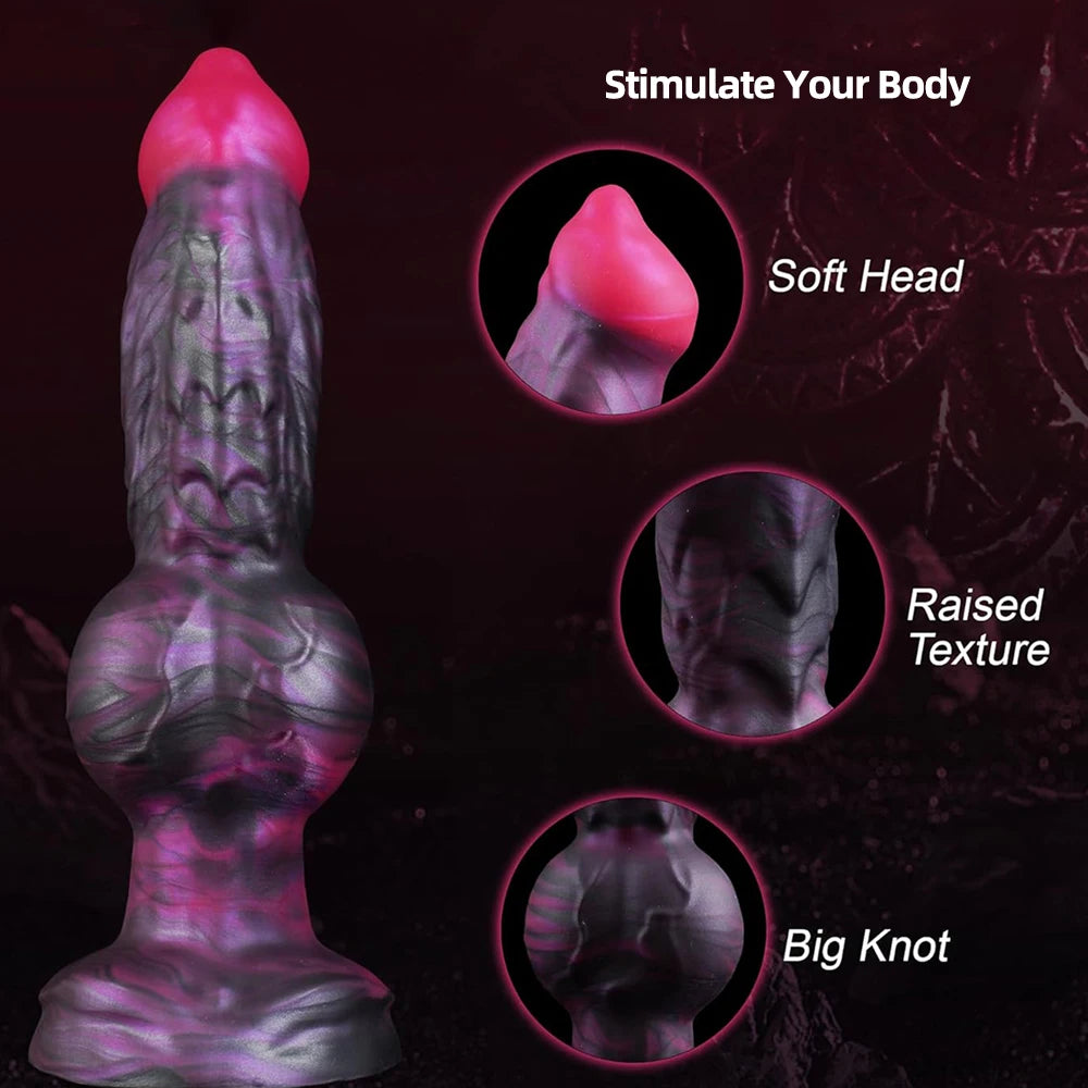 Dog Knot Dildo Anal Butt Plug Large Thick Penis Liquid Silicone Dick Women Men G Spot Prostate Stimulate Adult Foreplay Products