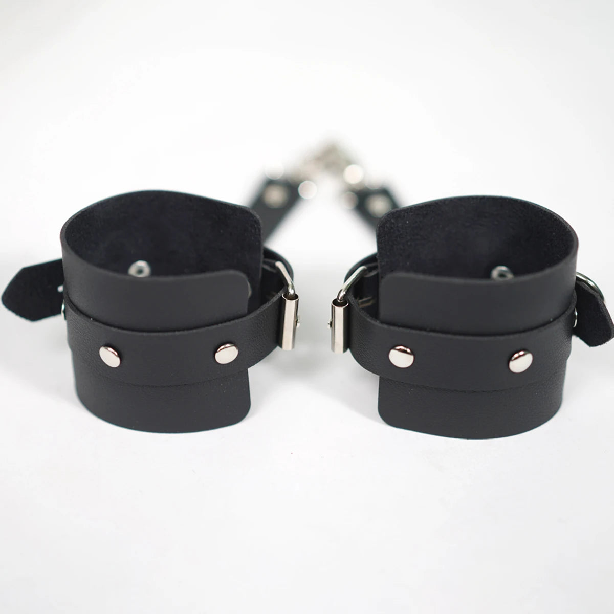 Unisex Leather Bracelet BDSM Bondage Leather Handcuffs Buckle Adjustable Vintage Punk Fetish Clothing Restraints Kink Toy