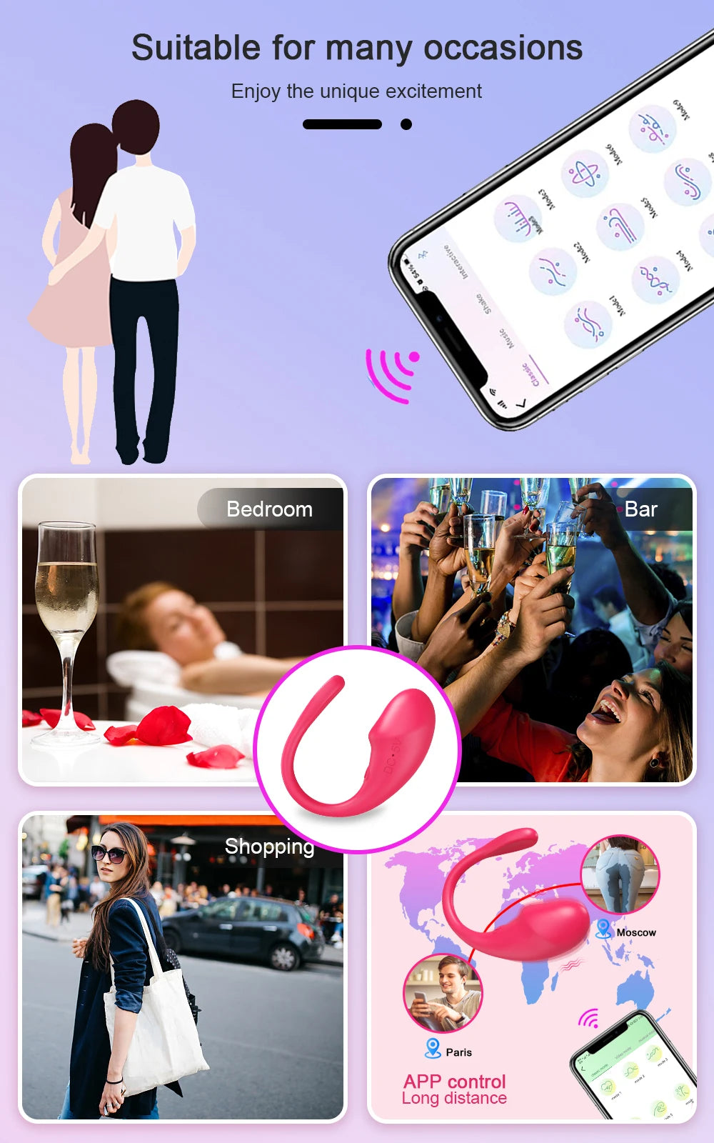APP Controlled Vaginal Vibrators G Spot Anal Vibrating Egg Massager Wearable Stimulator Adult Sex Toys for Women Couples