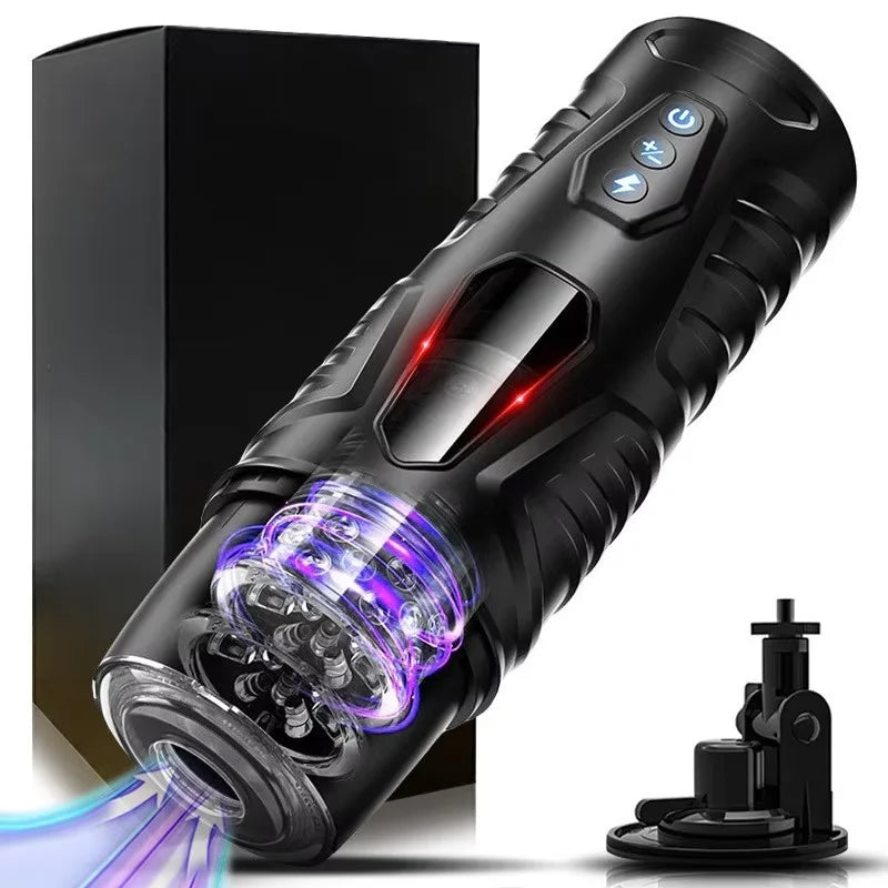 Automatic Telescoping Male Masturbator Cup Penis Pump Pocket Pussy with 9 in 1 Suction Vibrating Modes App Controll Sex Toy