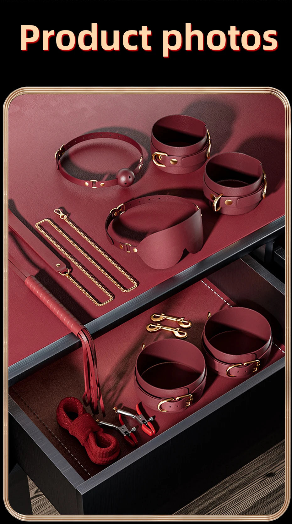 Premium BDSM Bondage Kit for Couples Bed Restraints Women's Bandage Slave Collars Obedience Adult Erotic Accessories