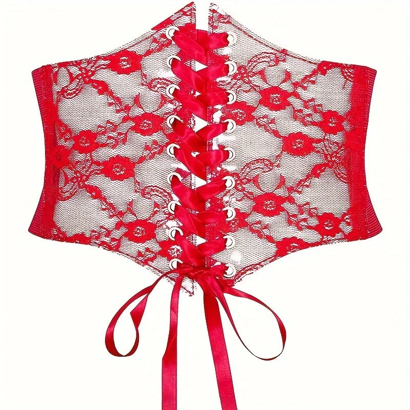 Fashionable Women's Lace-up Corset Belt, Retro Style for Ladies Suitable for Casual Wear and Special Occasions