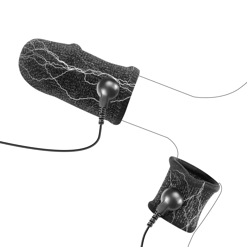 Electric Shock Penis Ring Fabric Massage Scrotum Sleeve Men Dick Testicles Scrotum Chastity Cage Cock Ring Adult Sex Toys