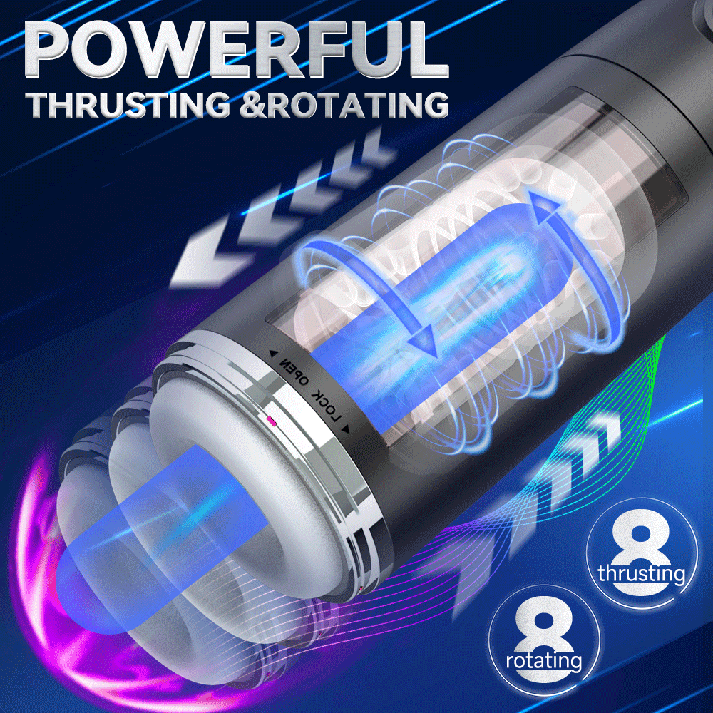 Automatic Male Masturbator Penis Pump With 10 Rotating Thrusting Modes Blowjob Pocket Pussy Sex Machine Adult Toy Male Vibrator