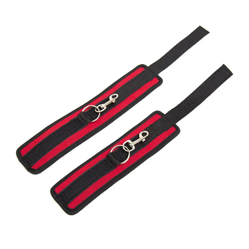 Restraint Set BDSM Bondage Handcuffs & Ankle Cuffs Slave On The Bed Open Leg Flirt Sex Toys For Women Couples Erotic Adult Game