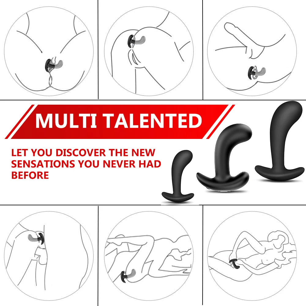 Prostate Massage Penis Fake Insert G Spot Unisex Toy for Man Women Silicone Anal Butt Plug Wearable Stimulation Ball Dildo 18+