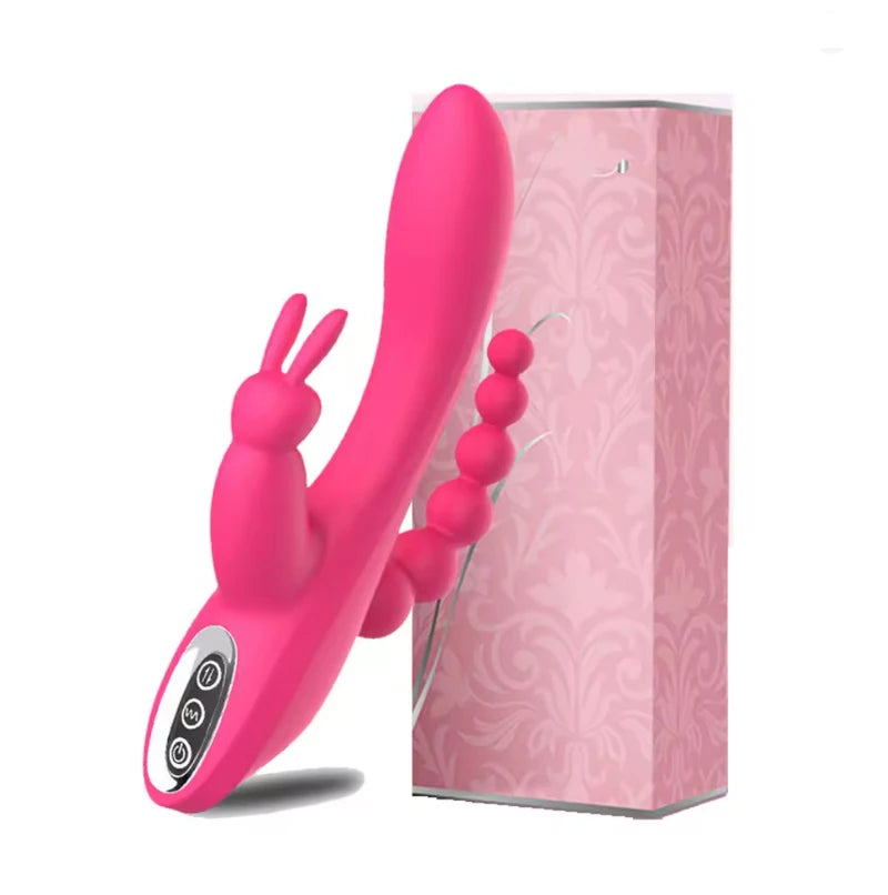 12 Modes G Spot Rabbit Vibrator Clitoral Stimulator Anal Triple Curve Massager Anal Beads Sex Toys For Women Couples Dildo