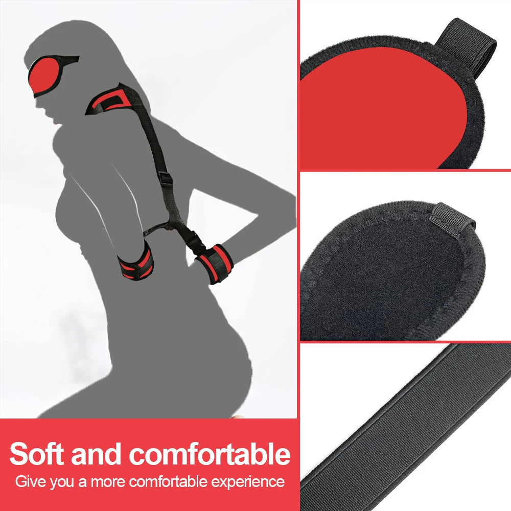 BDSM Adult Sex Toy Kits Sets for Sexy Games Bondage Mask Set Feather Handcuffs Ankle Cuff Restraints for Couple Sexual Aids ﻿18+