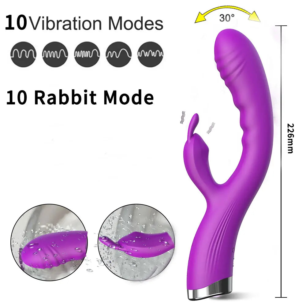 Rabbit Vibrator for Women Dildo Clitoris Masturbation Silent Couple Masturbator Sex Toy Woman G Spot Vibro Dildeo Anal Female