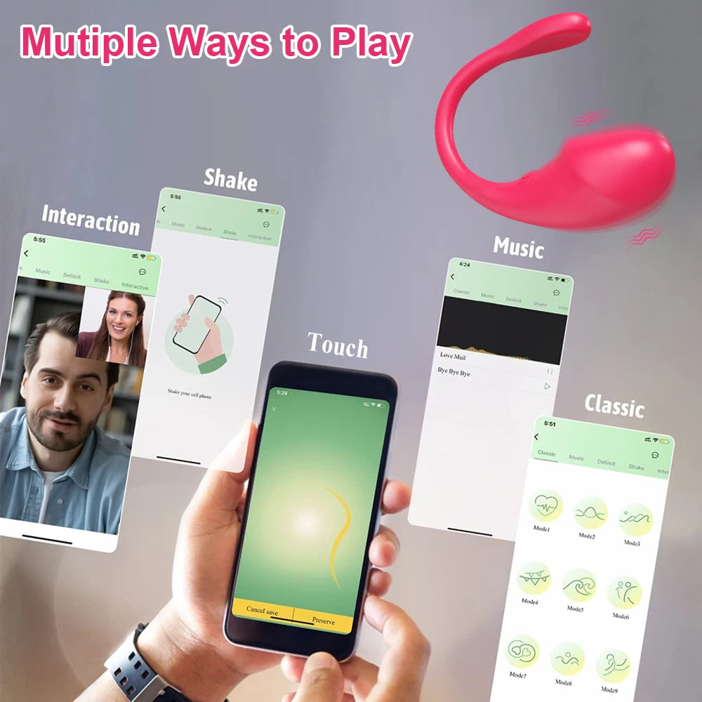 APP Controlled Vaginal Vibrators G Spot Anal Vibrating Egg Massager Wearable Stimulator Adult Sex Toys for Women Couples