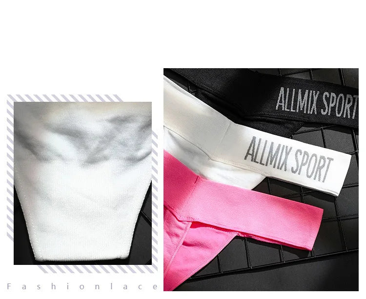 lingerie sexy underwear Unisex Seamless Sports Fitness Letters tanga hombre Deep V Wide Waist Low Waist Seamless Briefs Thong