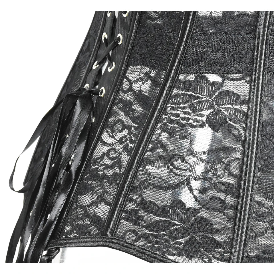 Corset Sexy Gothic Clothing Underbust Bustiers Lace Slimming Sheath Corsage Modeling Strap Waist Bodice for Women Plus Size