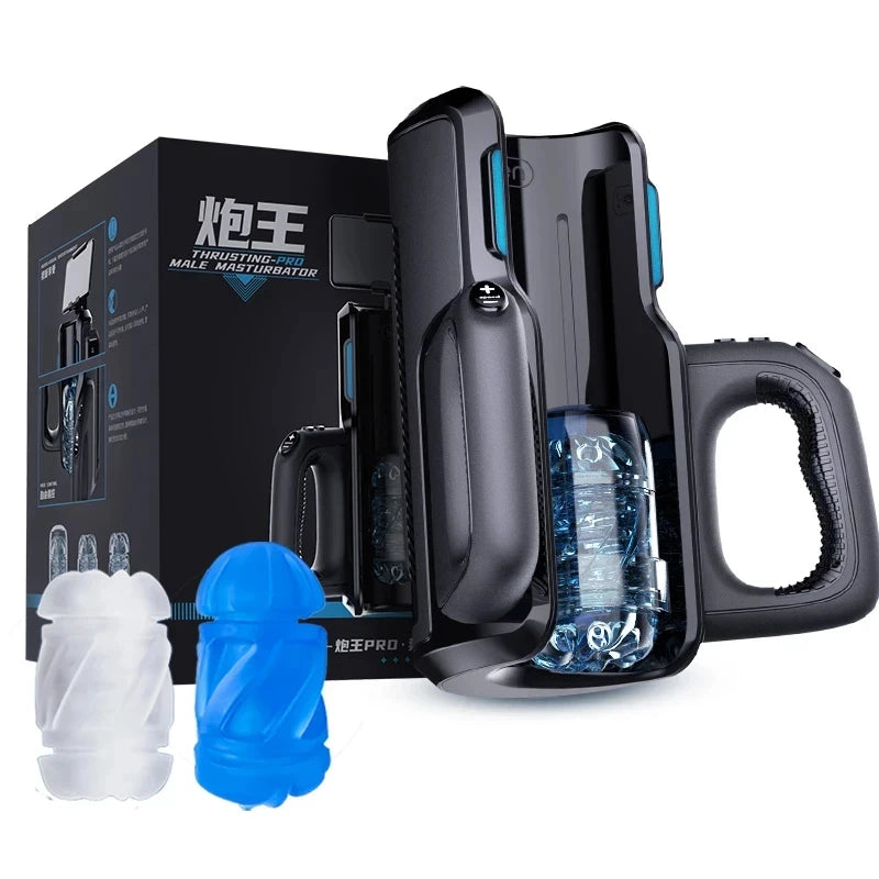 Dual Handles Leten King Sex Machine Electric Thrusting Male Masturbator Orgasm Adult Toys Penis Stimulator