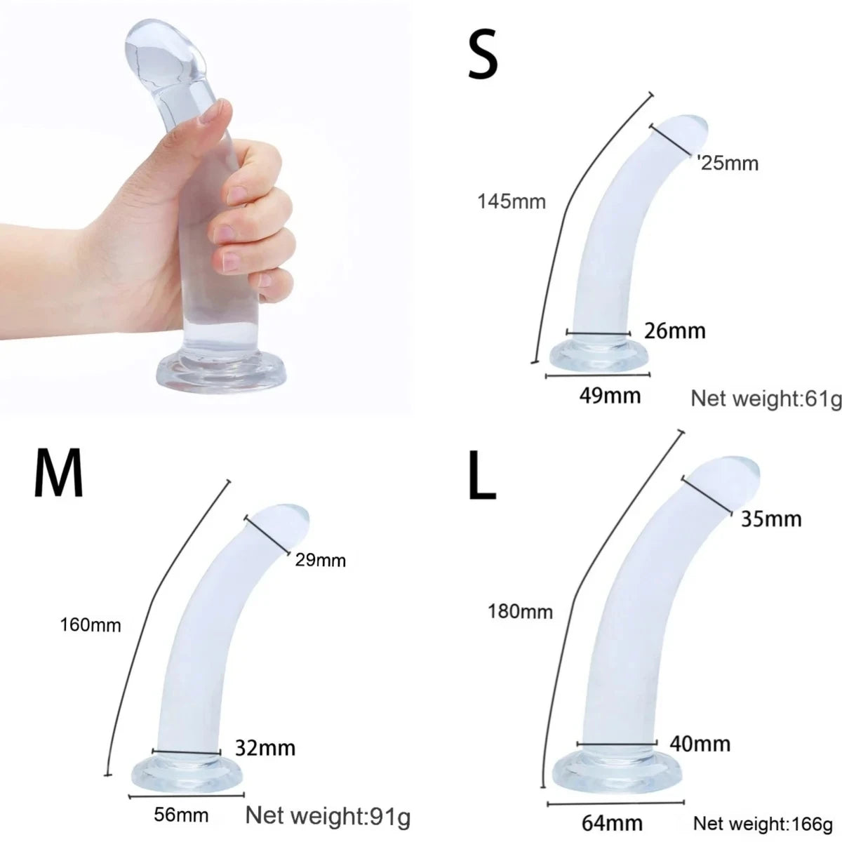 Anal Butt Plug Kit for Men & Women, Prostate Stimulator, Realistic Dildo with Suction Cup, Gay/Lesbian Sex Toys