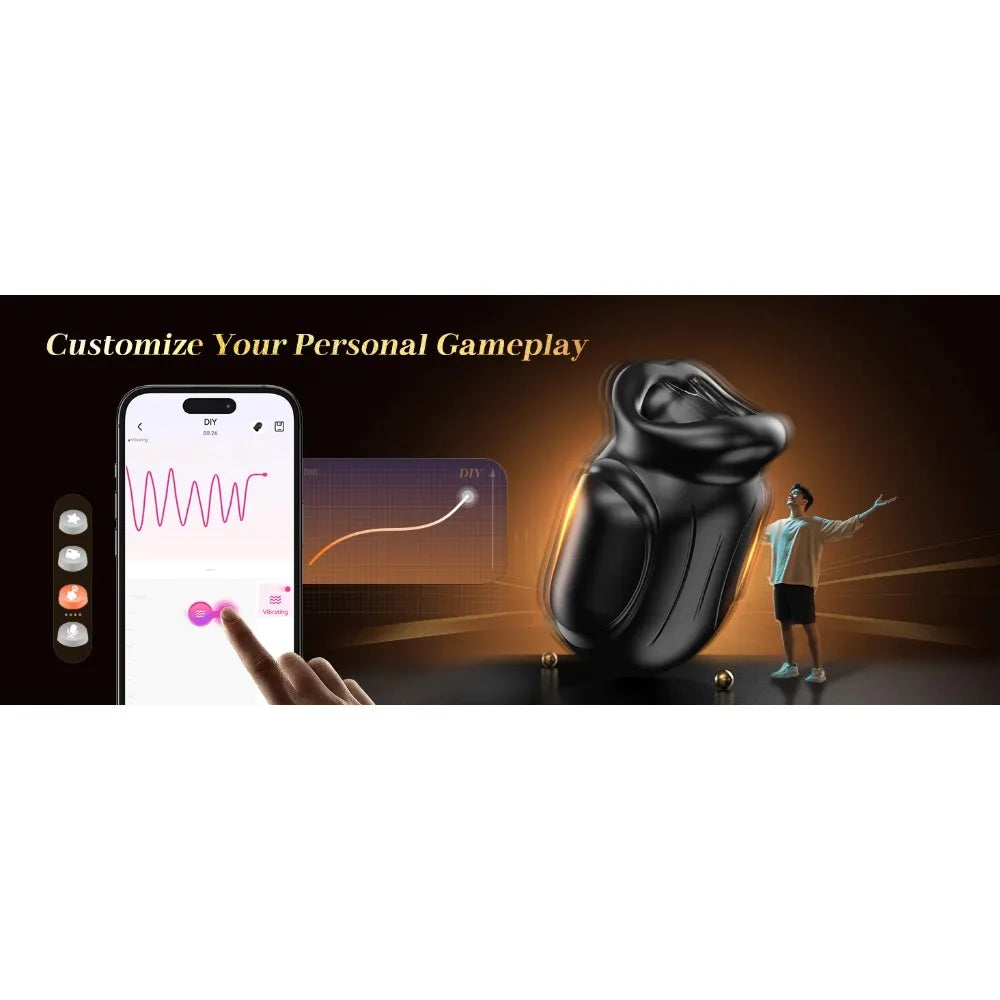 APP Mouth  Blowjob  Male  Stroker  Trainer  Adult  Toys for Prolong Endurance Pocket Pussy Vibrator Sex Toy Sex Machine for Men