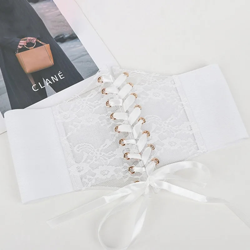 Fashionable Waistband Women's Lace-up Corset Belt, Retro Style For Ladies Suitable For Casual Wear And Special Occasions