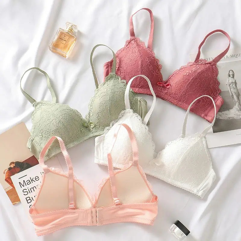 Lingerie Multi-color Lace Bra Set Women Wireless Floral 3/4 Cup Soft Bra and Panty Lingerie Set Fashion Sexy Underwear Lenceria