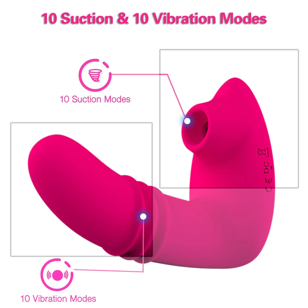 Sucking Vibrators For Women Wireless Remote Control Telescopic Vibrating Dildo Vagina Clitoris Stimulator Sex Toys For Women