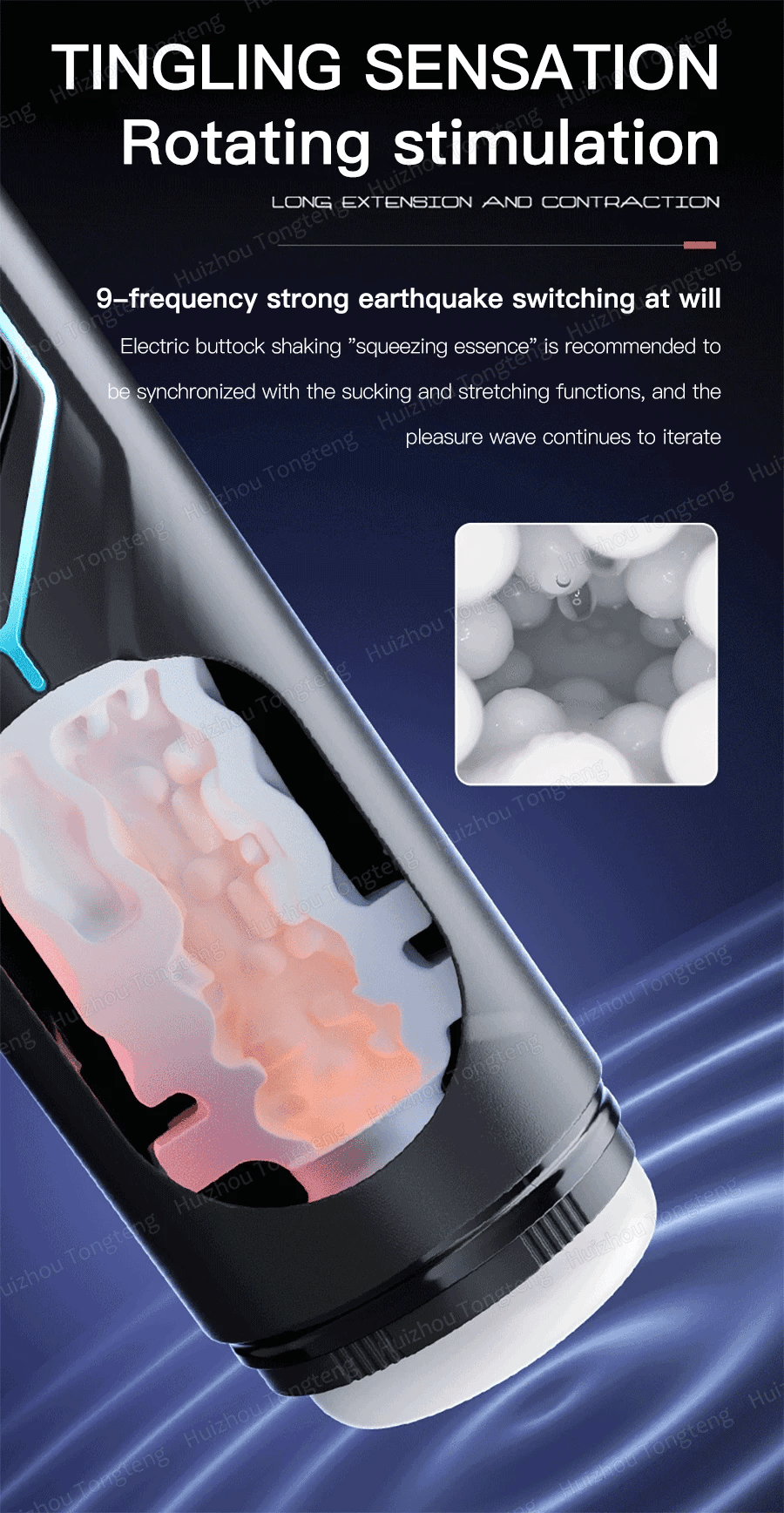 Male Masturbators Cup Penis Pump with Thrusting Sucking 3D Textured Sleeve Heating Blowjob Mens Sex Toy Pocket Pussy for Men