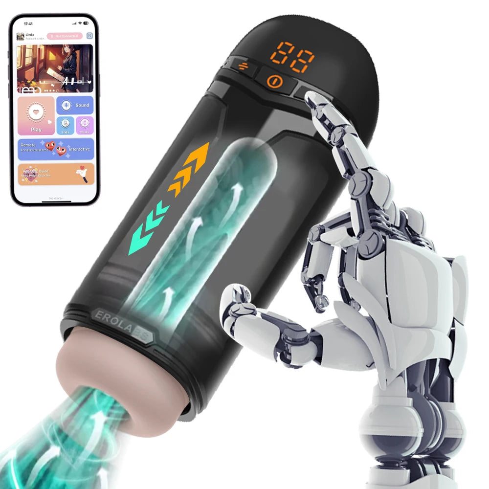 Male Masturbator Penis Pump Sex Toy for Men 9 Sucking & 9 Thrusting & 9 Vibrating APP Controlled Adult Toys Pocket Pussy 18+