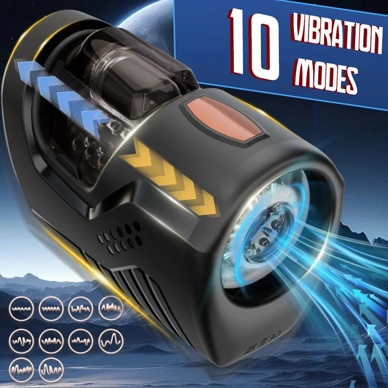 Automatic Telescoping Male Masturbator Cup Penis Pump Pocket Pussy with 9 in 1 Suction Vibrating Modes App Controll Sex Toy