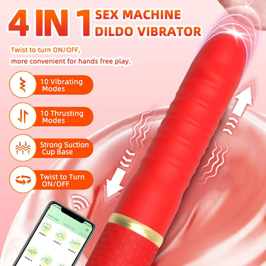 Sex Machine Thrusting Dildo Vibrator Adult Sex Toys for Women Men G Spot Clitoral Anal Play Big Suction Cup Anal Toys for Couple