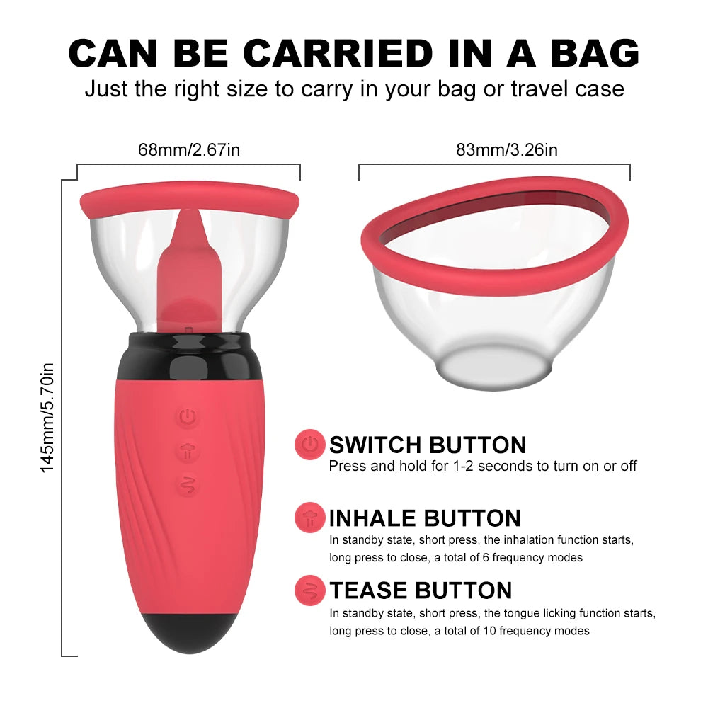 Nipple Stimulation Licking Vibrator Breast Enlargement Massager Vagina Clit Sucker Famale Masturbator Erotic Sex Toys for Women