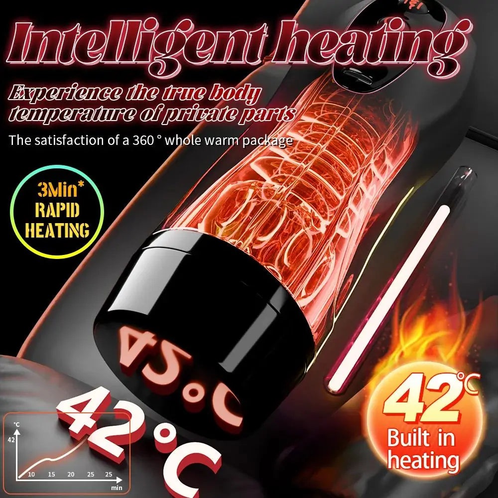 Sex Machines Male Masturbation Cup Suction Mount Pocket Pussy Sexy Voice Penis Trainer Heating Masturbator Toy Sex Toy For Men