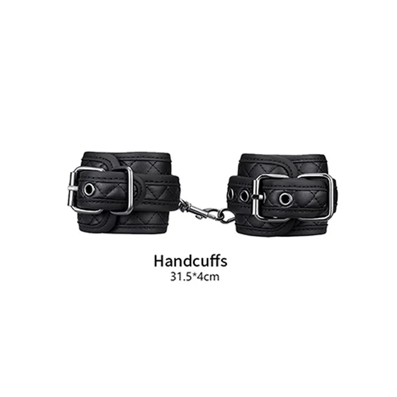 BDSM Handcuffs Hand Restraint Bondage Gear SM Slave Erotic Play Sex Ankle Handcuffs Detachable Chain Clasp Entertainment Fixed