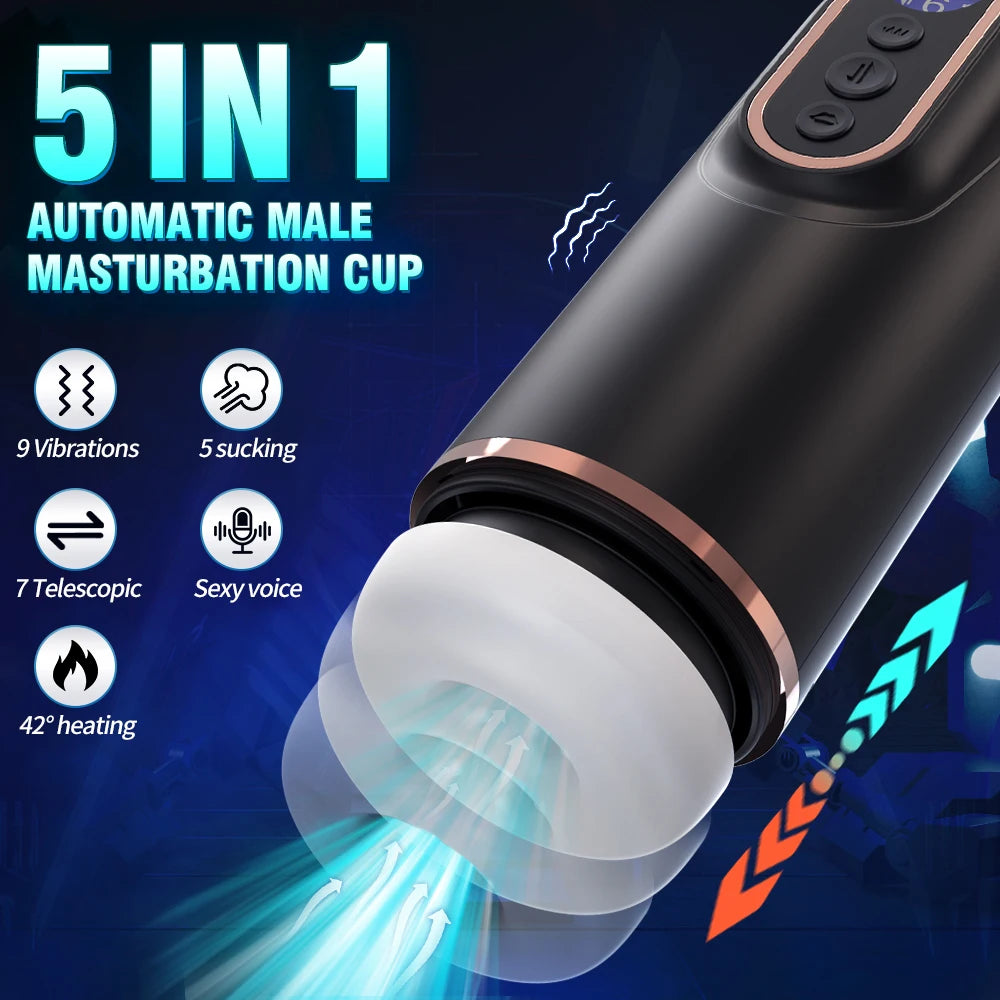 Automatic Thrusting Male Vibrators Sucking Vibrating Modes Pussy Pocket Sex Toys for Men Electric Penis Pump Masturbator Machine