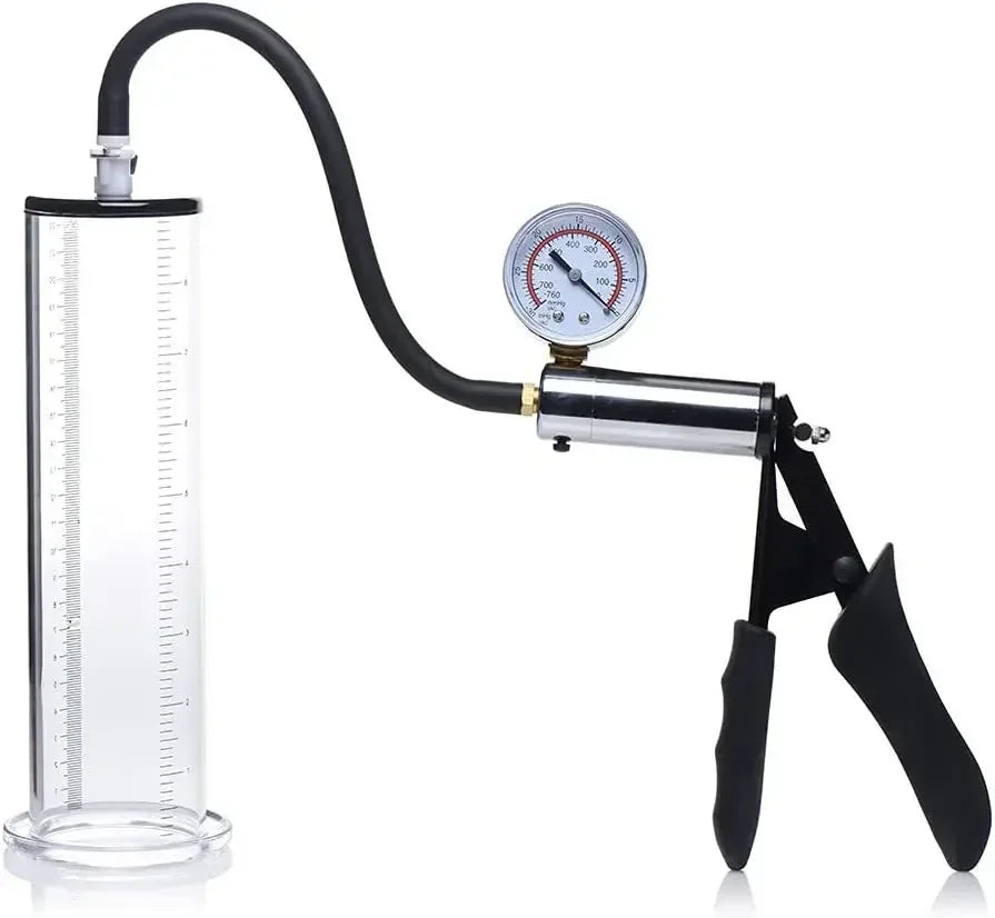 2023 New Male Penis Pump Vacuum Suction Pump Metal Silicone Male Enlargement Trainer Penis Massager Male Exercise Adult Sex Toys