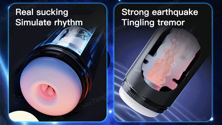 Male Masturbators Cup Penis Pump with Thrusting Sucking 3D Textured Sleeve Heating Blowjob Mens Sex Toy Pocket Pussy for Men