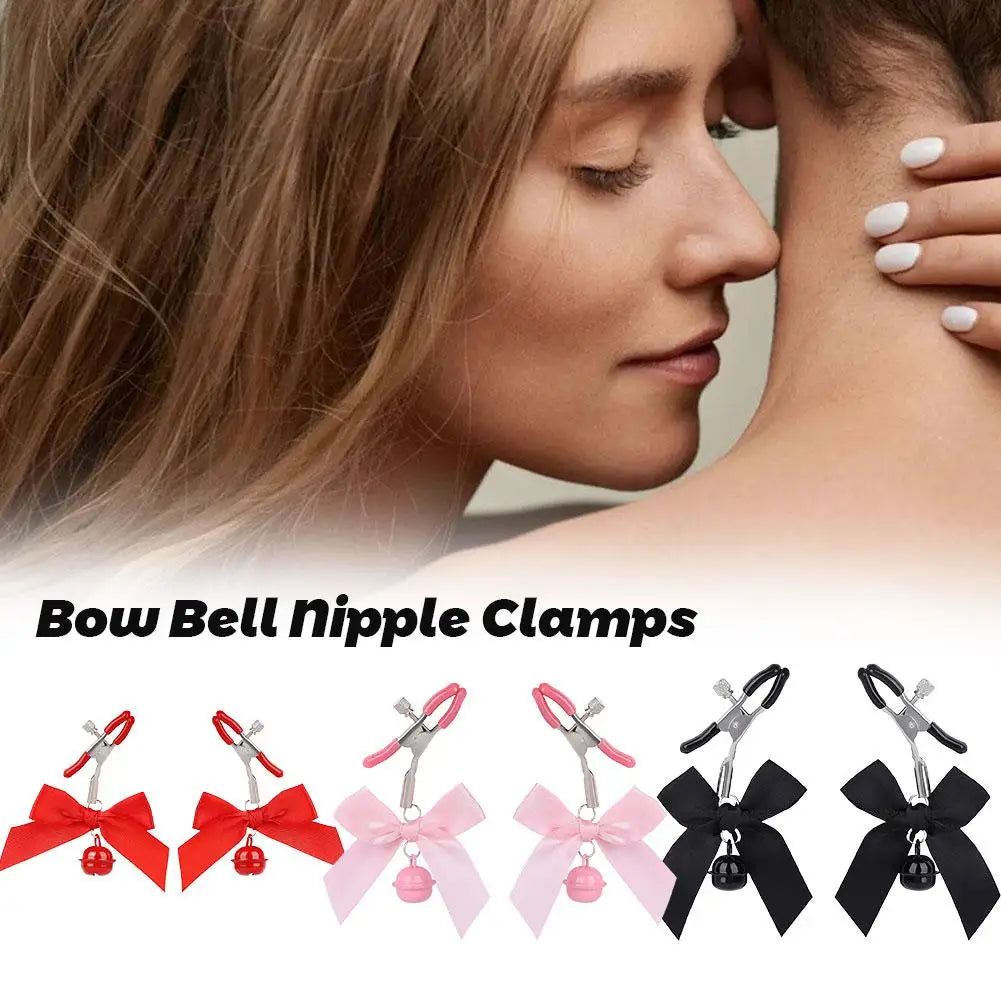 BDSM Sexy Bow Adjustable Nipple Clamp Breast Bdsm Small Bell Adult Fetish Flirting Teasing Sex Toy For Couple Nipple Clip Breast