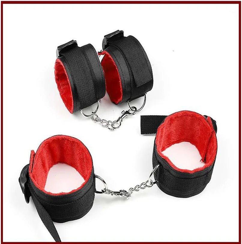 Bdsm Set Kits Adult Sex Toys Nylon Bondage for Women Couples Men Handcuffs Collar Nipple Clamps Whip Spanking Exotic Accessories