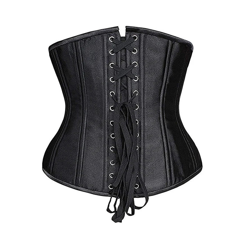 Women's Waist Trainer Corsets Underbust Heavy Duty 26 Steel Boned Underbust Gothic Hourglass Silhouette Corset