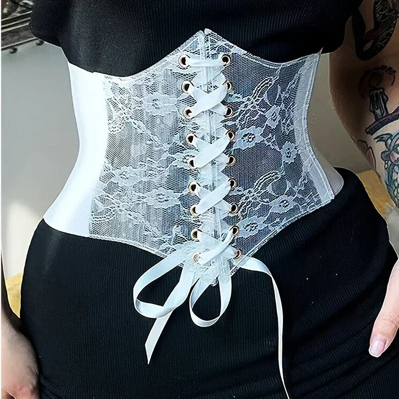 Fashionable Women's Lace-up Corset Belt, Retro Style for Ladies Suitable for Casual Wear and Special Occasions
